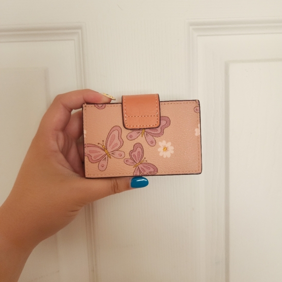 Coach Pink Butterfly Floral Nolita 19 and Card Holder - Picture 10 of 15
